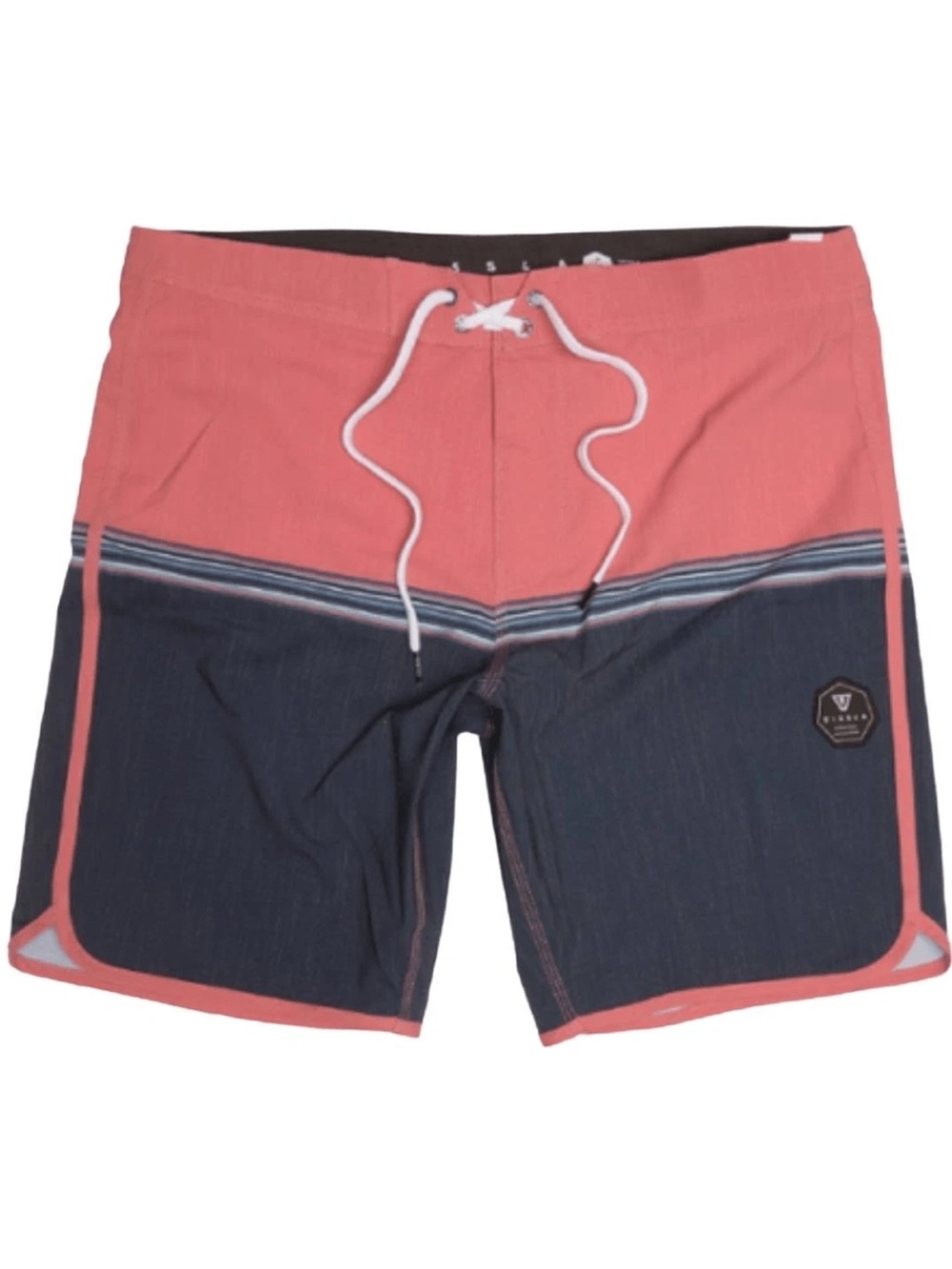 Vissla Dredges Men's Navy & Salmon Poly/Cotton/Spandex Board Shorts Size  27